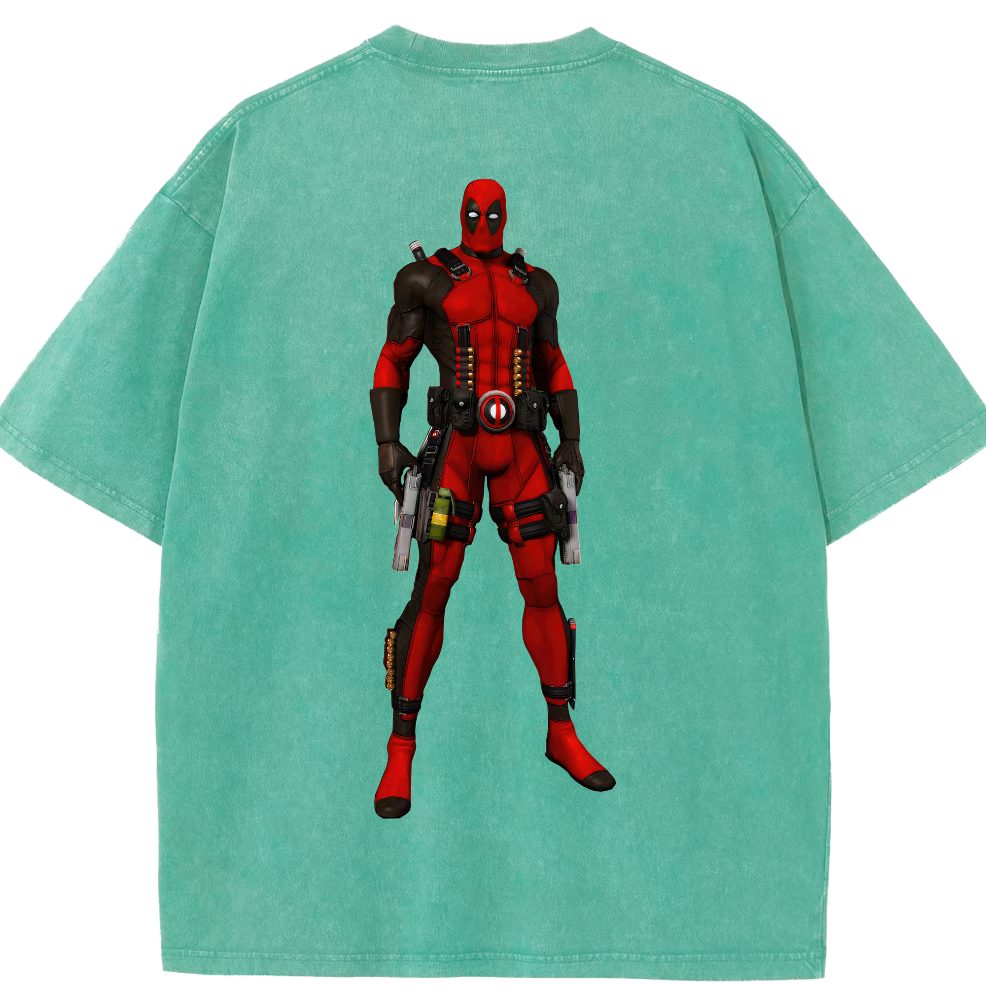 （画像用） Deadpool デッドプール 綿100% ヴィンテージ風 半袖Tシャツ（背面プリント）